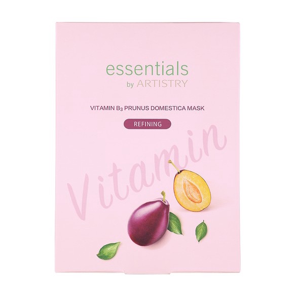 essentials-by-artistry-vitamin-b3-prunus-domestica-mask-refining-กล่อง-5แผ่น
