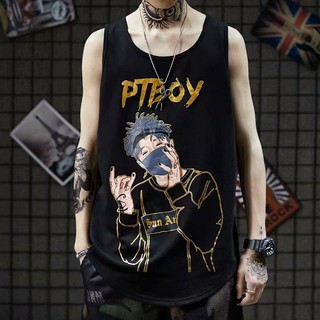 สินค้า FREEDOM BOY เสื้อแขนกุด เสื้อกล้ามผู้ชาย ใส่สบาย พิมพ์ลายเท่ๆ มี 2 สี ดำ/ขาว