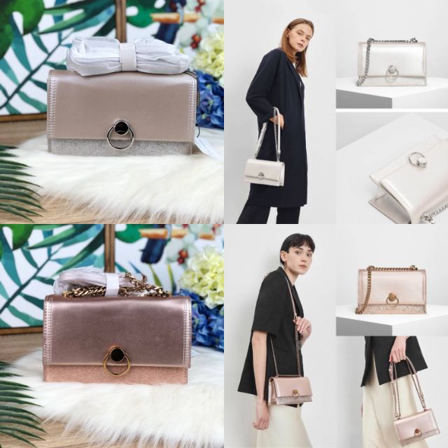 CHARLES KEITH METALLIC RING PUSH LOCK BAG Shopee Thailand