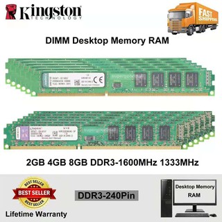 ภาพหน้าปกสินค้าKingston 2Gb 4Gb 8Gb Pc3-12800U 10600U Ddr3 DDR3L 1333Mhz 1600Mhz 240Pin DIMM Desktop Memory RAM ที่เกี่ยวข้อง