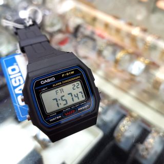 นาฬิกา​ข้อมือ​ ดิจิตอล​ Casio รุ่น F-91​ สายยาง กันน้ำ