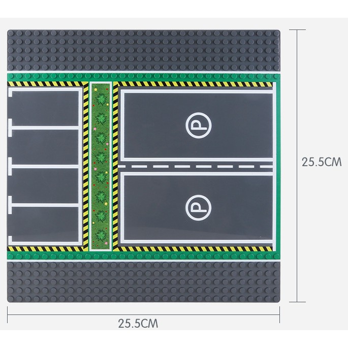 wange-ชุด-2-แผ่น-แผ่นเพลทเลโก้-สนามบอล-สนามบาสเกตบอล-ที่จอดรถ-ถนนขอบเขียว