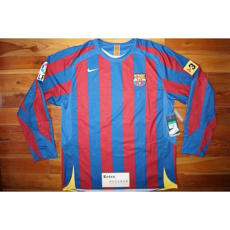 เสื้อกีฬาแขนยาว-ลายทีมชาติฟุตบอล-barcelona-2005-2006-ชุดเหย้า-สําหรับผู้ชาย