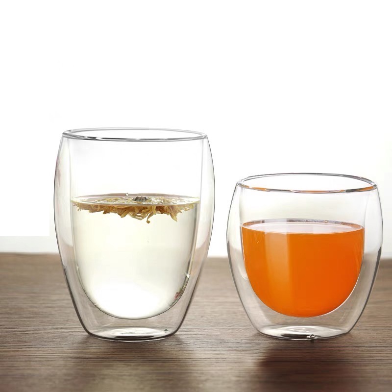 double-clear-glass-แก้วดื่มสองชั้น-กันความร้อนเย็นขณะจับ-ตัวแก้วเนื้อหนามีนำ้หนัก-ทนความร้อน