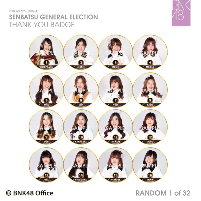 ภาพสินค้าBNK48 เข็มกลัด 6th Single Senbatsu General Election Ranking Member จากร้าน bnk48_officialshop บน Shopee ภาพที่ 1