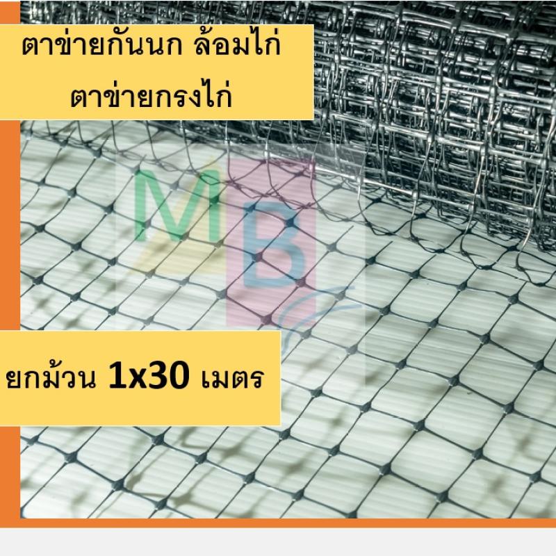 ตาข่ายกรงไก่-สีดำ-1x30เมตร-ตาข่ายกันนก-ตาข่ายเอ็น-ตาข่ายเอ็นกรงไก่-ตาข่ายกันนกพิราบ-ตะแกรงพลาสติก-ล้อมไก่