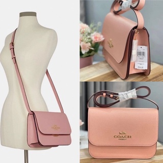 🎀 (สด-ผ่อน) กระเป๋าสีชมพู 9.5 นิ้ว COACH C5632 BRYNN FLAP CROSSBODY IM/Shell Pink