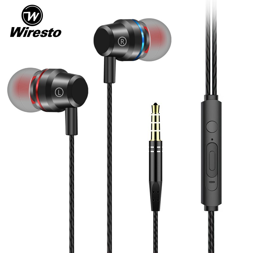 Wiresto In Ear Headphones Earphone Wired Earbuds HIFI Earphones Stereo