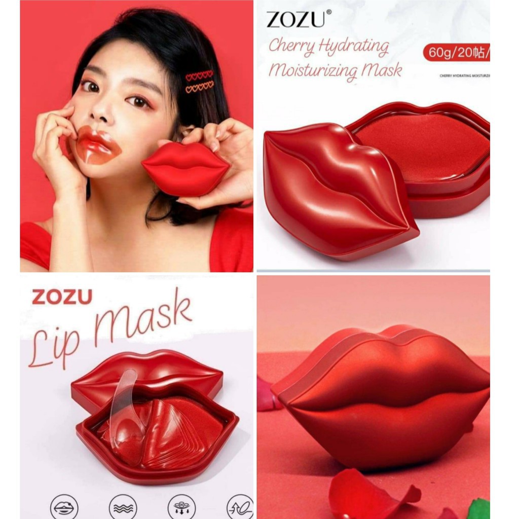 ภาพหน้าปกสินค้าZOZU  มาสก์ปาก มาส์กบำรุงปาก คอลลาเจนสูตรเชอร์รี่แดง 20แผ่น LIP MASK ลิปมาส์ก บำรุงผิวปากให้เนียนนุ่มชุ่มชื้น อมชมพู