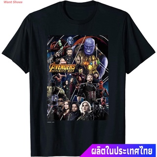 เสื้อยืดผู้ชายและผู้หญิง  Avengers Infinity War Group Poster Graphic T-Shirt Short sleeve T-shirts