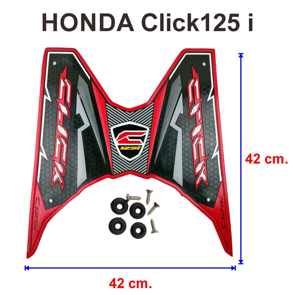 honda-click-125i-honda-click150i-ยางปูพื้น-สีแดง-ดำ-ลายสายฟ้าลูกศร