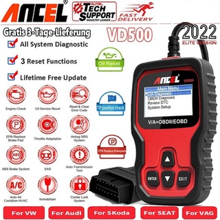 Ancel VD500 OBD2 เครื่องสแกนเนอร์อ่านโค้ดรถยนต์ ABS EPB สําหรับ VAG VW Audi Skoda