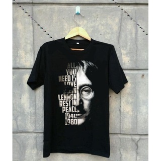 เสื้อยืดวงดนตรีเสื้อยืด พิมพ์ลาย JOHN LENNON Music THE BEATLES สําหรับผู้ชายall size