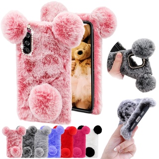 เคสโทรศัพท์มือถือ ผ้ากํามะหยี่ขนนิ่ม ประดับเพชร รูปแพนด้าน่ารัก สําหรับ OPPO A76 A74 A95 A96 A93