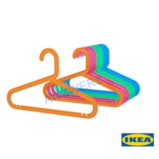 ไม้แขวนเสื้อโค้ตเด็ก IKEA(BAGIS บอกกิส) คละสี 8 ชิ้น