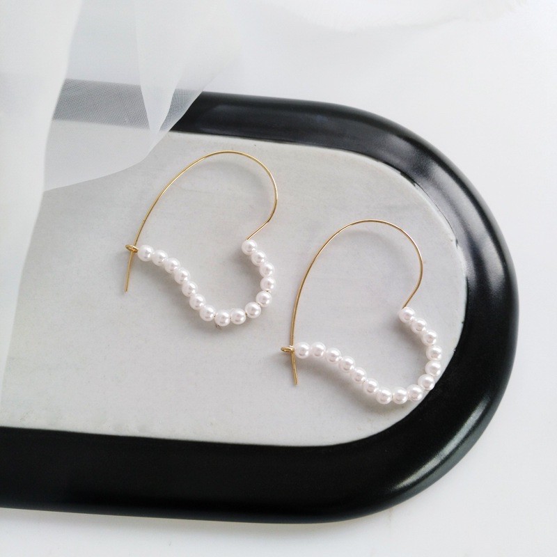 พร้อมส่ง-ต่างหูห่วงไข่มุกหัวใจ-สไตล์-เกาหลี-เครื่องประดับ-earring-jewelry-สำหรับผู้หญิง