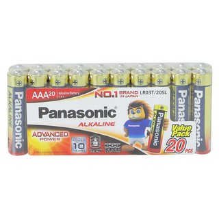 ALKALINE BATTERY AAA PANASONIC LR03T/20SL ถ่านอัลคาไลน์ AAA PANASONIC LR03T/20SL ไฟฉายและอุปกรณ์ ไฟฉายและไฟฉุกเฉิน งานระ