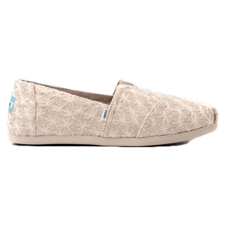 TOMS รองเท้าลำลองผู้หญิง สลิปออน รุ่น Alpargata Natural Daisy Glitter (CA) รองเท้าลิขสิทธิ์แท้