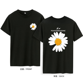 Tee เกาหลีพิมพ์ดอกทานตะวันเสื้อยืดแขนสั้นผู้ชายลําลอง Tshirts เสื้อคู่ unisex อินเทรนด์ฮาราจูกุ nu{