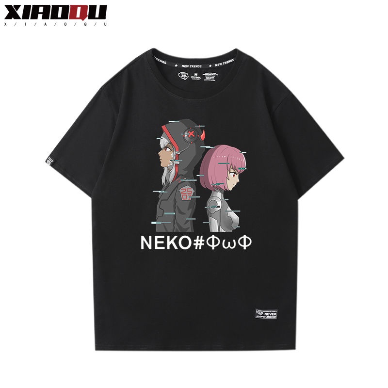 เสื้อยืดโอเวอร์ไซส์neko-ดนตรีอิเล็กทรอนิกส์-เกมมือถือ-music-world-cytus-ii-เสื้อยืดแขนสั้นผู้ชายและผู้หญิงผ้าฝ้ายครึ่งแข