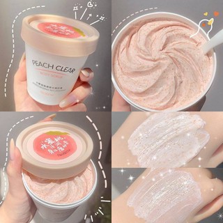 [พร้อมส่งจากไทย] สครับขัดผิวขาว 🍑 PEACH CLEAR BODY SCRUB สครับลูกพีช ขนาด 200ml