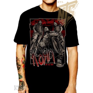 เสื้อยืดผ้าฝ้ายพรีเมี่ยม  46 Korn ROCK เสื้อยืด เสื้อวง เสื้อดำ สกรีนลายอย่างดี ผ้าหนานุ่ม ไม่หดไม่ย้วย  T SHIRT S