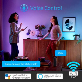 ภาพขนาดย่อของภาพหน้าปกสินค้าColorrgb แถบไฟ led RGB เชื่อมต่อโทรศัพท์ wifi ไฟห้อง พร้อมกาว รีโมตคอนโทรล ใช้ได้กับ Alexa Google Home จากร้าน colorrgb.th บน Shopee