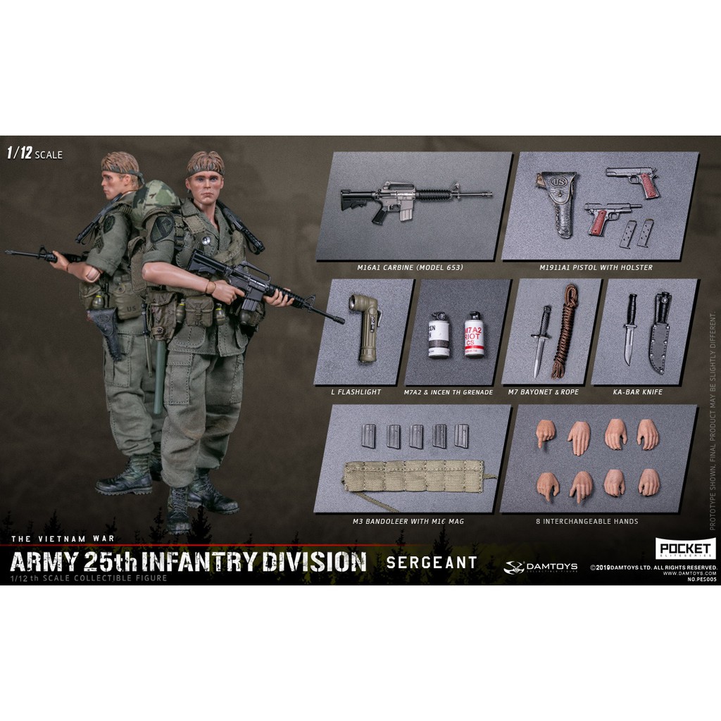 DAMTOYS : 1/12 POCKET ELITE SERIES : ARMY 25th Infantry Division