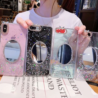 Vivo Y31 Y51 V20 SE Y91 Y91i Y95 Y93 Y19 V15 X50 Pro V11 Y81 Y81i V7 Plus Star Bling Makeup Mirror Soft TPU Phone Case