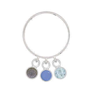 A.CEMI Aurora Ring Blue Topaz/ Blue Chalcedony/ Labradolite แหวนพลอยแท้ Blue Topaz/ Blue Chalcedony/ Labradolite