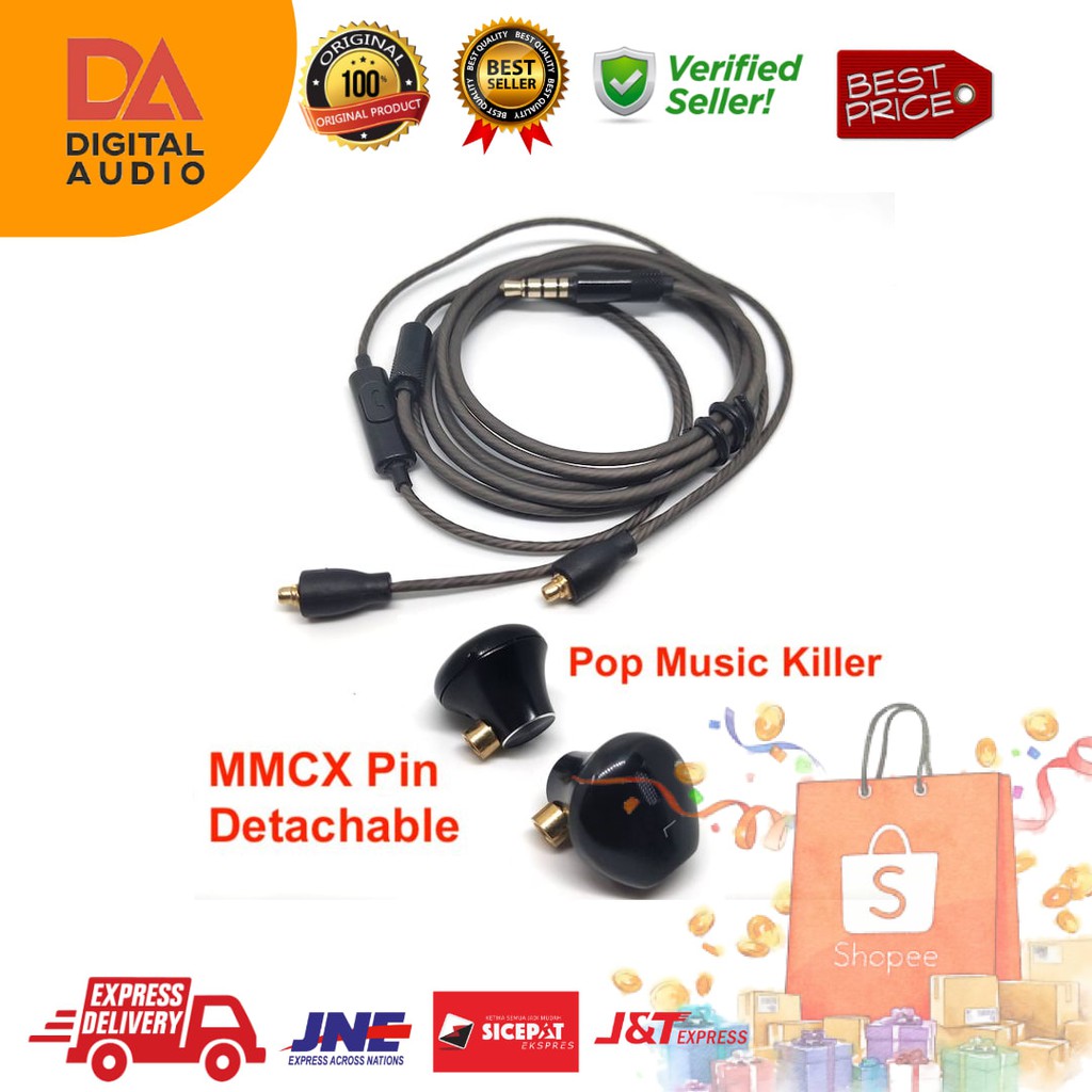 หูฟัง Earpod พร้อม Mmcx Pin Pop Muisc Killer Diy พร้อมไมโครโฟน 100% สี ...