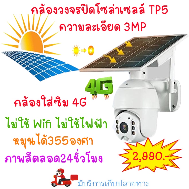 กล้องวงจรปิดโซล่าเซลล์มาแล้ว-กล้องโซล่าเซลล์-tp5-ใช้พลังงานจากแสงอาทิตย์-กล้องวงจรปิดใส่ซิม-4g-ถูกที่สุด