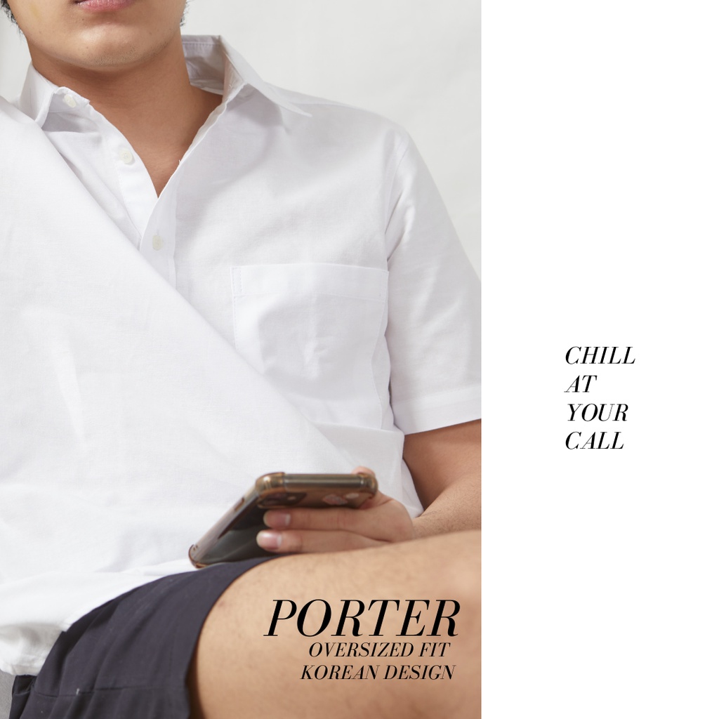 ภาพสินค้าเสื้อเชิ้ตแขนสั้น ผู้ชาย โอเวอร์ไซส์ เกาหลี PORTER - A MAN LAB เสื้อฮาวาย โปโล เสื้อเชิ้ตผู้ชาย จากร้าน amanlab บน Shopee ภาพที่ 2