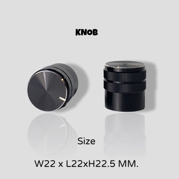 ภาพหน้าปกสินค้าลูกบิด โวลลุ่ม แกนผ่า 6 มม. มี 2 ขนาด งานอลูมิเนียม สีดำเงา ️ Knob Volume