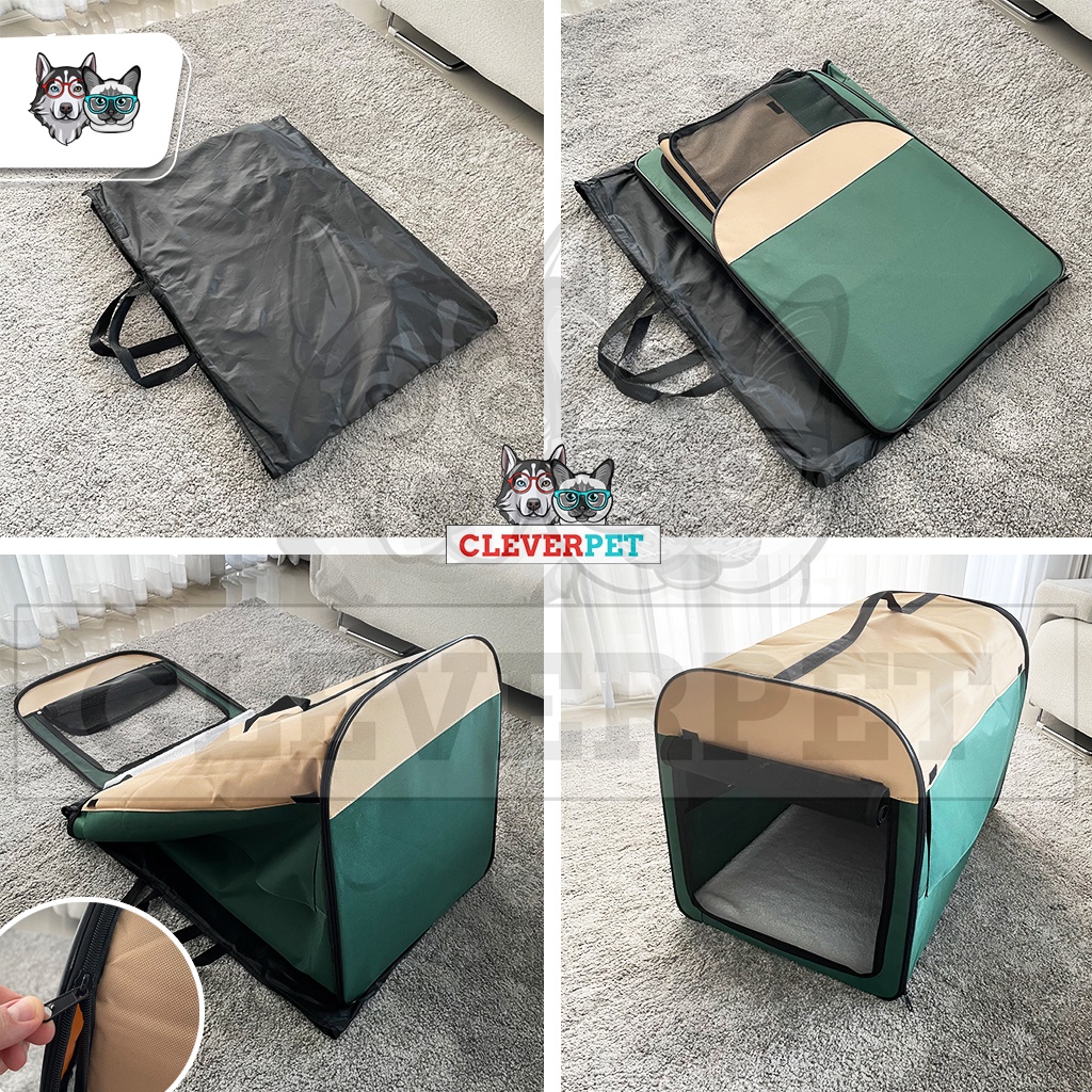 พร้อมส่ง-pet-kennel-คอกสัตว์เลี้ยง-กรงสุนัข-พับได้-คอกสุนัขพกพา-ที่นอนแมว-คอกแมว-คอกหมา-กรงสัตว์เลีง-cleverpet