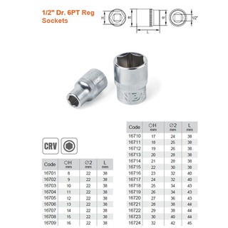 KENDO 16724 ลูกบ๊อกซ์ รู 1/2"-6P-32mm.