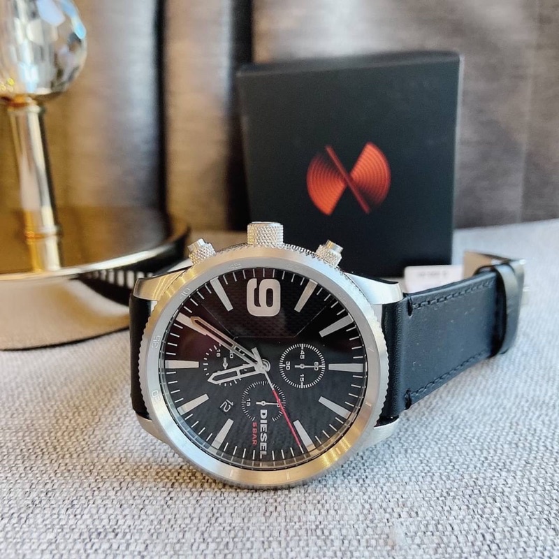0 DIESEL Rasp Black Dial Chronograph Men s Watch DZ4444