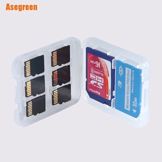 (Asegreen) กล่องเก็บการ์ดหน่วยความจํา 8 ช่อง Micro Sd Tf Sdhc