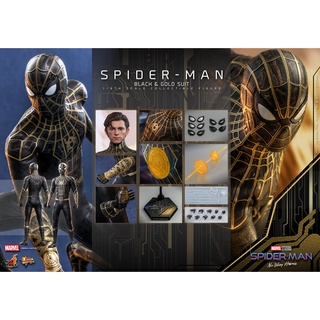 🚛 สินค้าพร้อมส่ง​  Hot Toys MMS604 1/6 Spider-Man: No Way Home - Spider-Man (Black &amp; Gold Sui