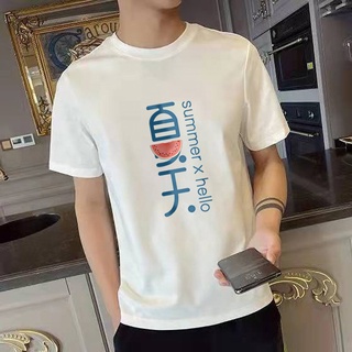 【hot sale】ใหม่ เสื้อยืดแขนสั้น แบบบาง พิมพ์ลาย แฟชั่นฤดูร้อน สําหรับผู้ชาย 2022