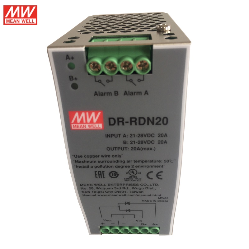 Mean WELL DR-RDN20 20A แหล่งจ่ายไฟ Redundancy โมดูลเหมาะสําหรับการ ...