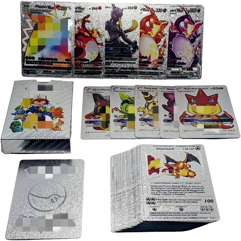 🃏COD🃏55 ชิ้น/กล่อง Pokemon Gold Foil Cards ภาษาอังกฤษ Trading Card ...