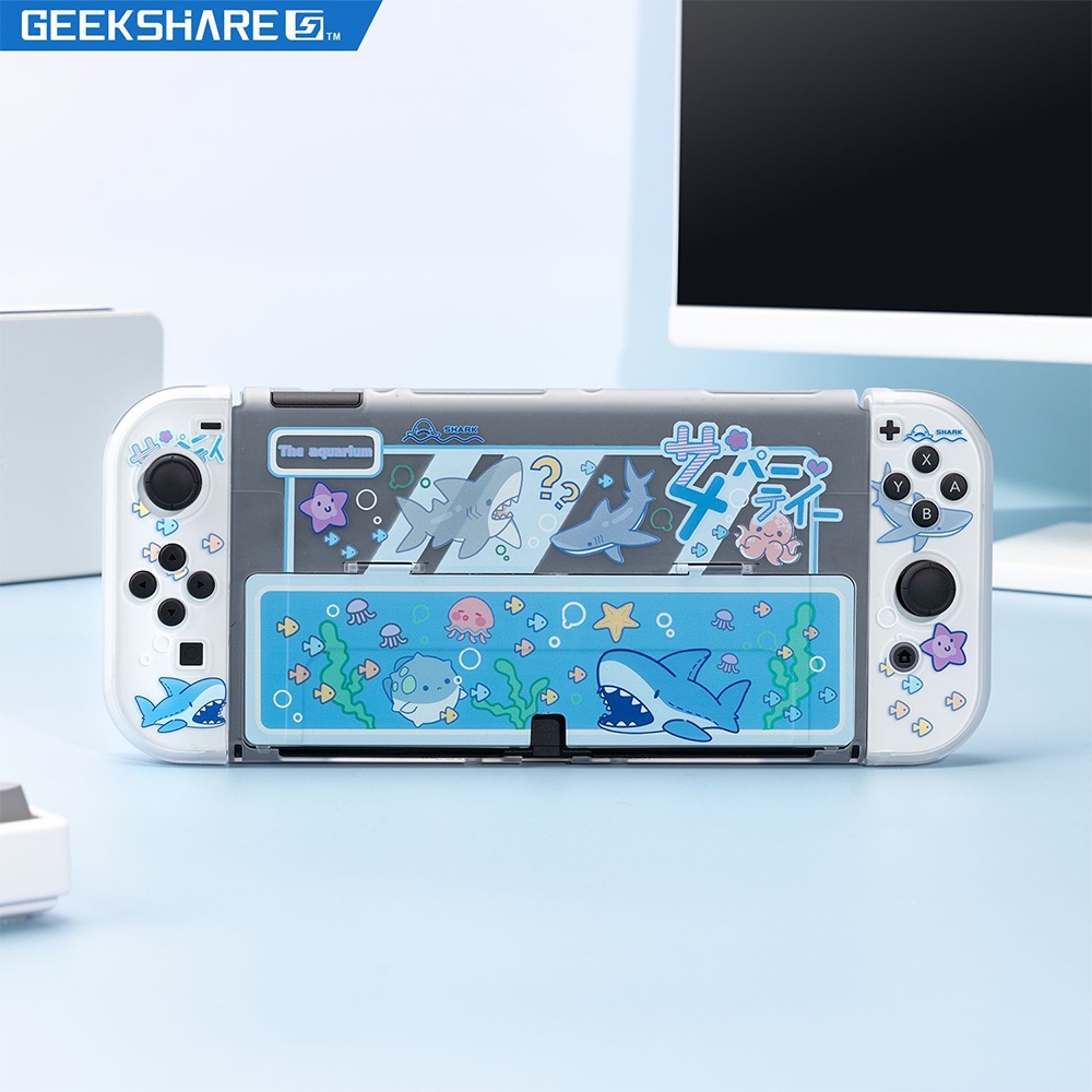 ภาพหน้าปกสินค้าGeekshare เคสแข็ง Pc ลายฉลาม Oled สําหรับจอยเกม Nintendo Switch Oled