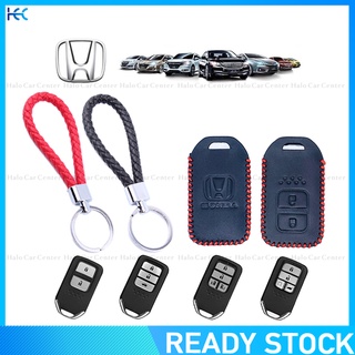 สินค้า 【Ready Stock】100% Genuine Leather Key Cover For Honda City HRV BRV JAZZ CRV ACCORD CIVIC-keychain