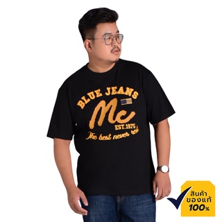 ❈☆❈Mc Jeans เสื้อยืดแขนสั้นผู้ชาย เสื้อยืด คอกลม Mc Plus สีดำ ผ้านุ่มลื่น ระบายอากาศได้ดี ไม่ระคายเคืองผิว พลัสไซส์ MTTZ