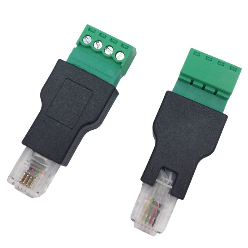 Fti RJ11 ชายถึง 4 Pin Connector Splitter Shield Terminal Plug Screw ...