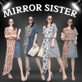 Code : 10528.6 เดรสเก๋ๆ เดรสทรงปล่อย เดรสทรงหลวมแบบเก๋ งานป้าย mirrorsister