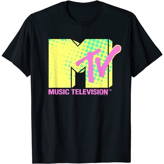 เสื้อยืด พิมพ์ลายโลโก้ Mtv Neon สําหรับผู้ใหญ่สามารถปรับแต่งได้