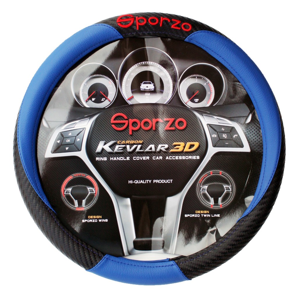 ภาพหน้าปกสินค้าSPARZO หุ้มพวงมาลัยรถยนต์ลาย Kevlar 3D สำหรับรถเก๋ง รถกระบะ (มี 7สี) จากร้าน k.rubber บน Shopee