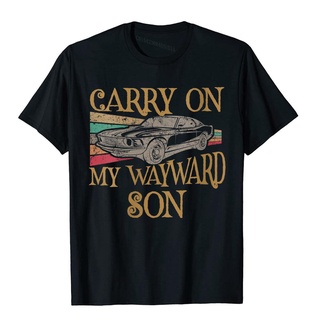 8yjs 【พร้อมส่ง】เสื้อยืดลําลอง แขนสั้น พิมพ์ลาย Carry On My Wayward Son สไตล์วินเทจ คุณภาพสูง สําหรับสตรี &amp;amp; เสื้อยืด